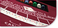 Casino mieten Black Jack Spieltisch mit Karten