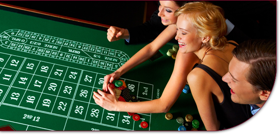 Mobiles Casino mieten - Roulette Spieltisch mit Spielern